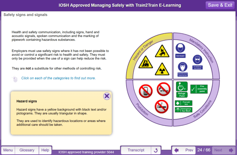 IOSH - Safety signs and signals